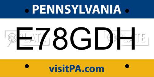 E78GDH Pennsylvania License Plate