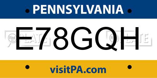 E78GQH Pennsylvania License Plate