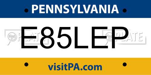 E85LEP Pennsylvania License Plate