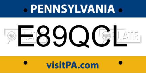 E89QCL Pennsylvania License Plate