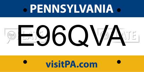 E96QVA Pennsylvania License Plate
