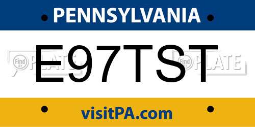 E97TST Pennsylvania License Plate