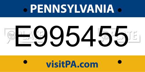 E995455 Pennsylvania License Plate