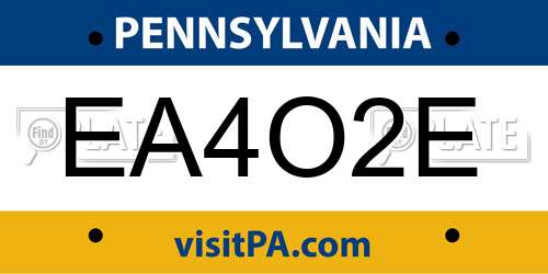 EA4O2E Pennsylvania License Plate