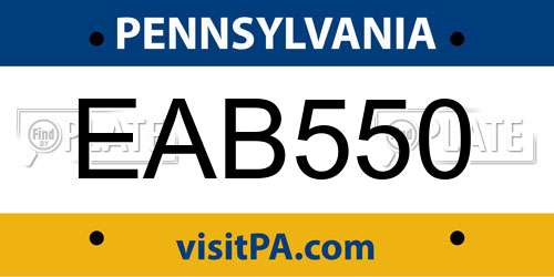 EAB550 Pennsylvania License Plate