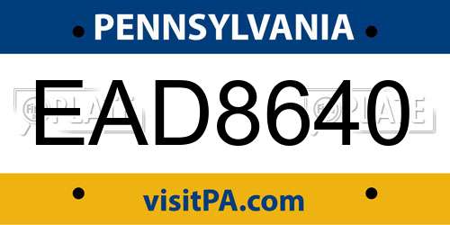EAD8640 Pennsylvania License Plate