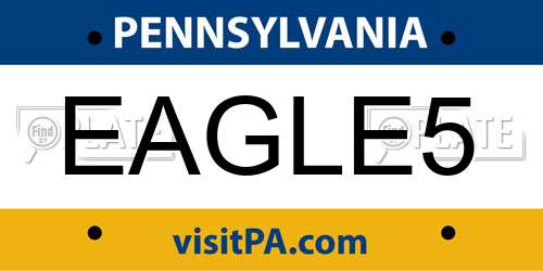 EAGLE5 Pennsylvania License Plate