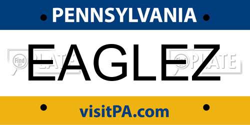 EAGLEZ Pennsylvania License Plate
