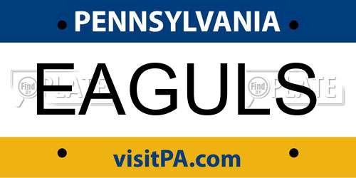 EAGULS Pennsylvania License Plate