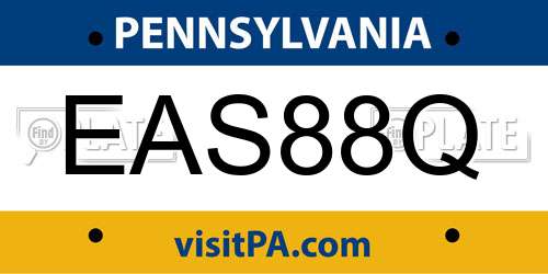 EAS88Q Pennsylvania License Plate