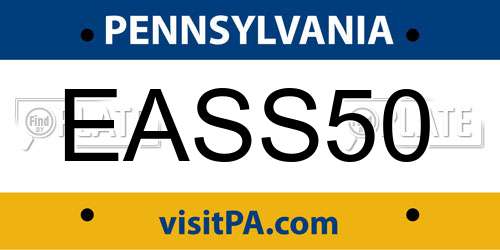 EASS50 Pennsylvania License Plate
