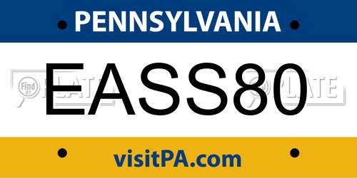 EASS80 Pennsylvania License Plate