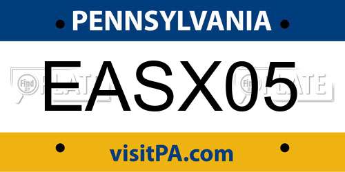EASX05 Pennsylvania License Plate