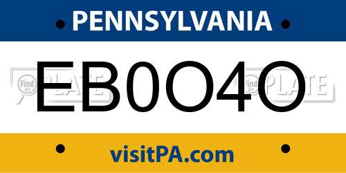 EB0O4O Pennsylvania License Plate