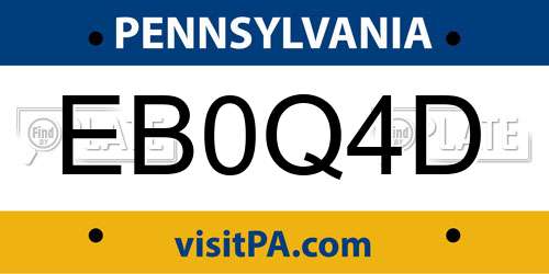 EB0Q4D Pennsylvania License Plate