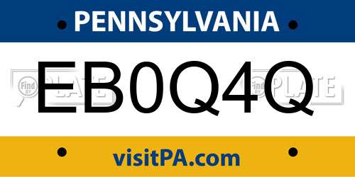EB0Q4Q Pennsylvania License Plate
