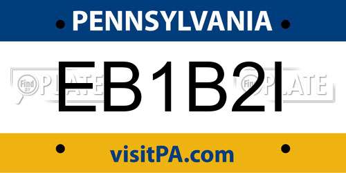 EB1B2I Pennsylvania License Plate