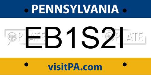 EB1S2I Pennsylvania License Plate