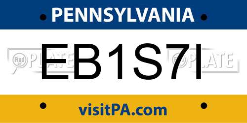 EB1S7I Pennsylvania License Plate