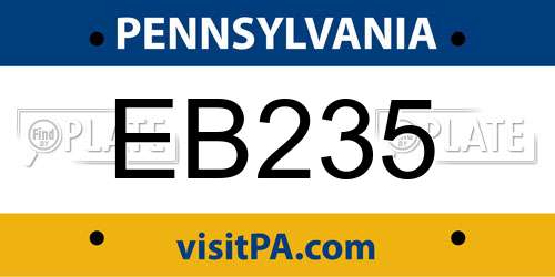 EB235 Pennsylvania License Plate