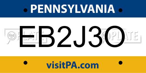 EB2J3O Pennsylvania License Plate