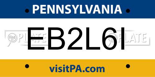 EB2L6I Pennsylvania License Plate