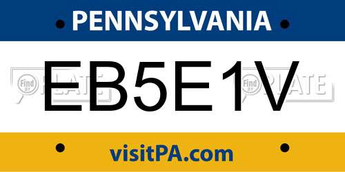 EB5E1V Pennsylvania License Plate