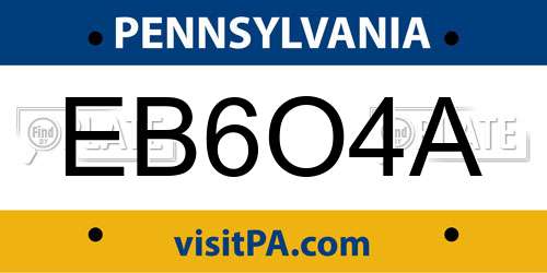 EB6O4A Pennsylvania License Plate