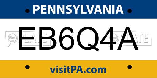 EB6Q4A Pennsylvania License Plate