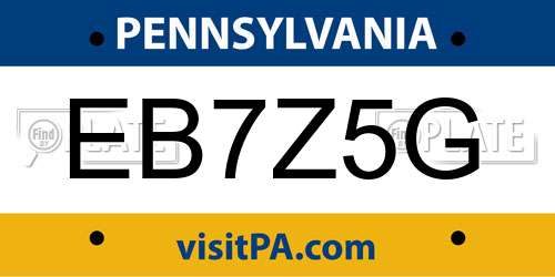 EB7Z5G Pennsylvania License Plate