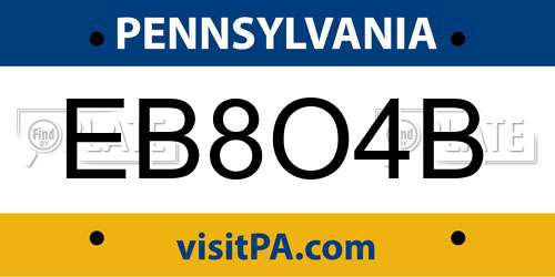 EB8O4B Pennsylvania License Plate