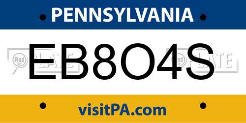 EB8O4S Pennsylvania License Plate