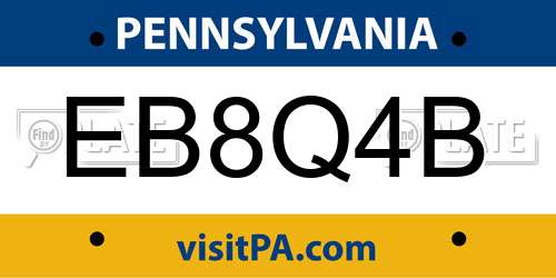 EB8Q4B Pennsylvania License Plate