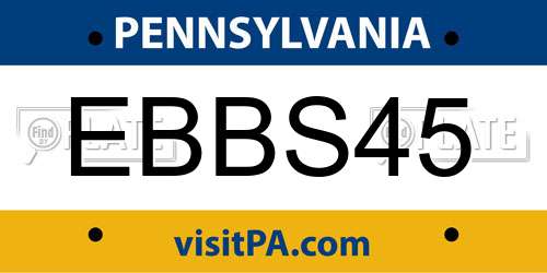 EBBS45 Pennsylvania License Plate