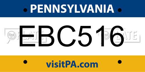 EBC516 Pennsylvania License Plate