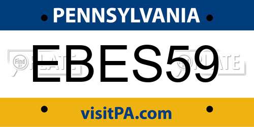 EBES59 Pennsylvania License Plate