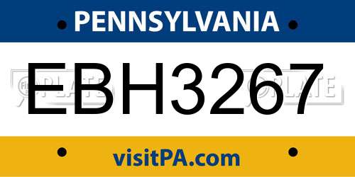 EBH3267 Pennsylvania License Plate