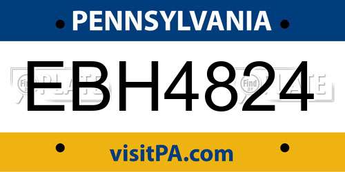 EBH4824 Pennsylvania License Plate