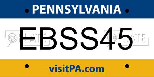 EBSS45 Pennsylvania License Plate