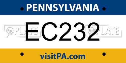 EC232 Pennsylvania License Plate