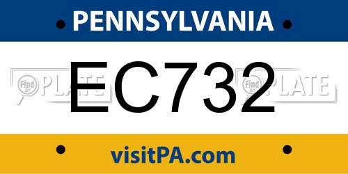 EC732 Pennsylvania License Plate