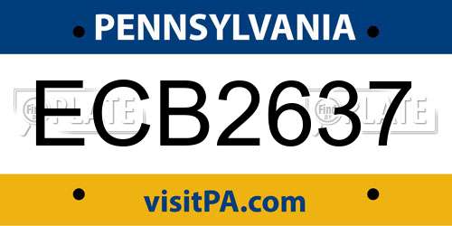 ECB2637 Pennsylvania License Plate