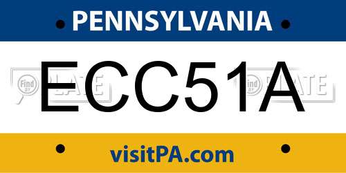 ECC51A Pennsylvania License Plate