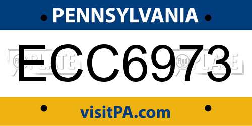 ECC6973 Pennsylvania License Plate