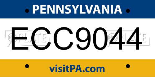 ECC9044 Pennsylvania License Plate