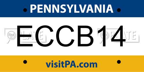 ECCB14 Pennsylvania License Plate
