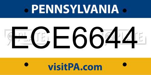 ECE6644 Pennsylvania License Plate