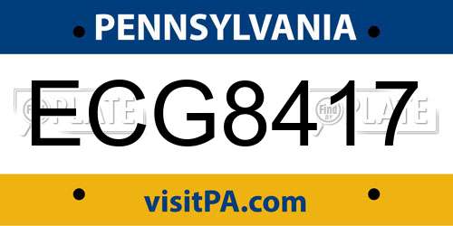 ECG8417 Pennsylvania License Plate