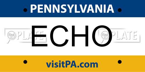 ECHO Pennsylvania License Plate