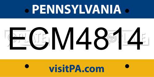ECM4814 Pennsylvania License Plate